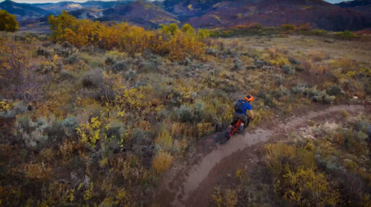 mountain bike on the drop out bobs basin park city